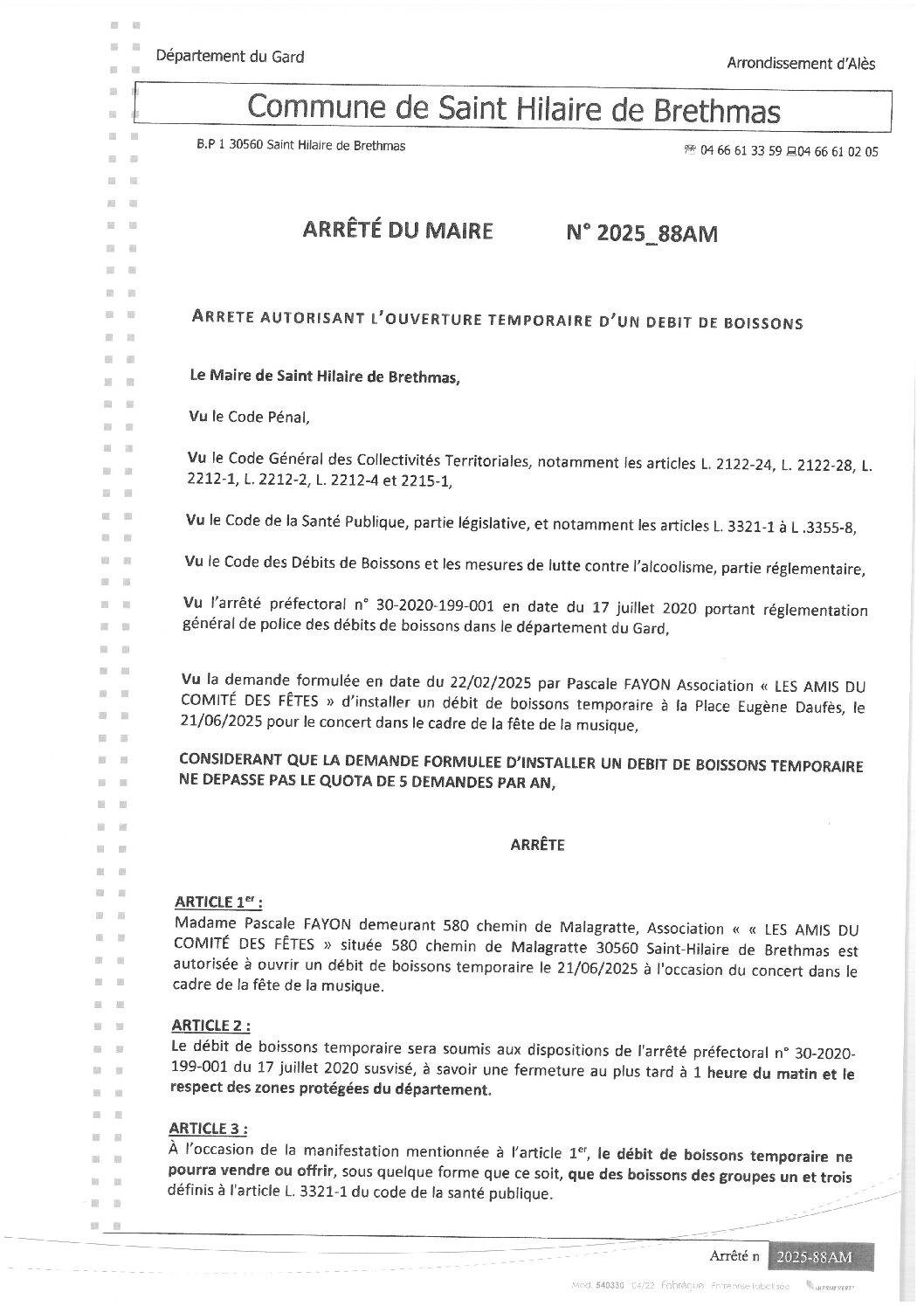 Apreçu du fichier2025_88AM Ouverture temporaire débit de boissons le 21 06 2025 Fête de la Musique
