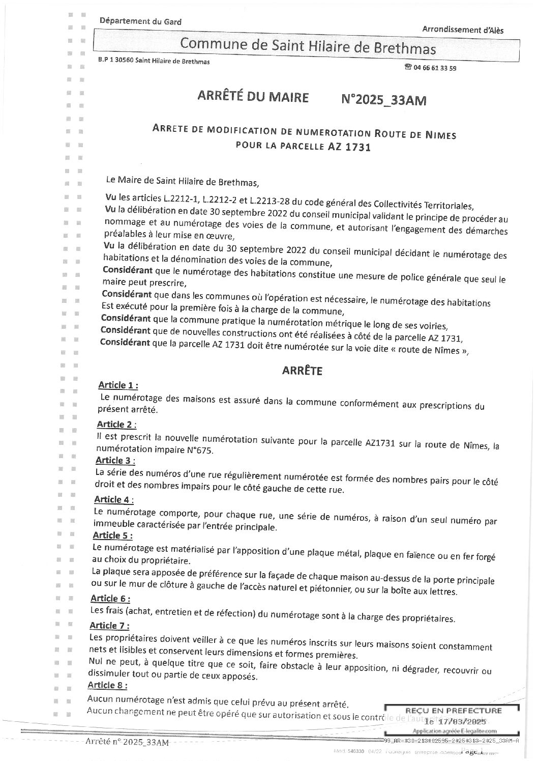 Apreçu du fichier2025_33AM_Modification_numérotation_Route_de_Nîmes_parcelle_AZ_1731