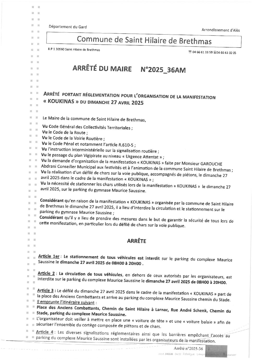 Apreçu du fichier2025_36AM Organisation manifestation KOUKINAS dimanche 27 04 2025