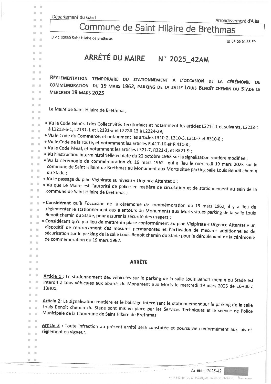 Apreçu du fichier2025_42AM Stationnement temporaire cérémonie 19 mars 2025 parking S.L.BENOIT