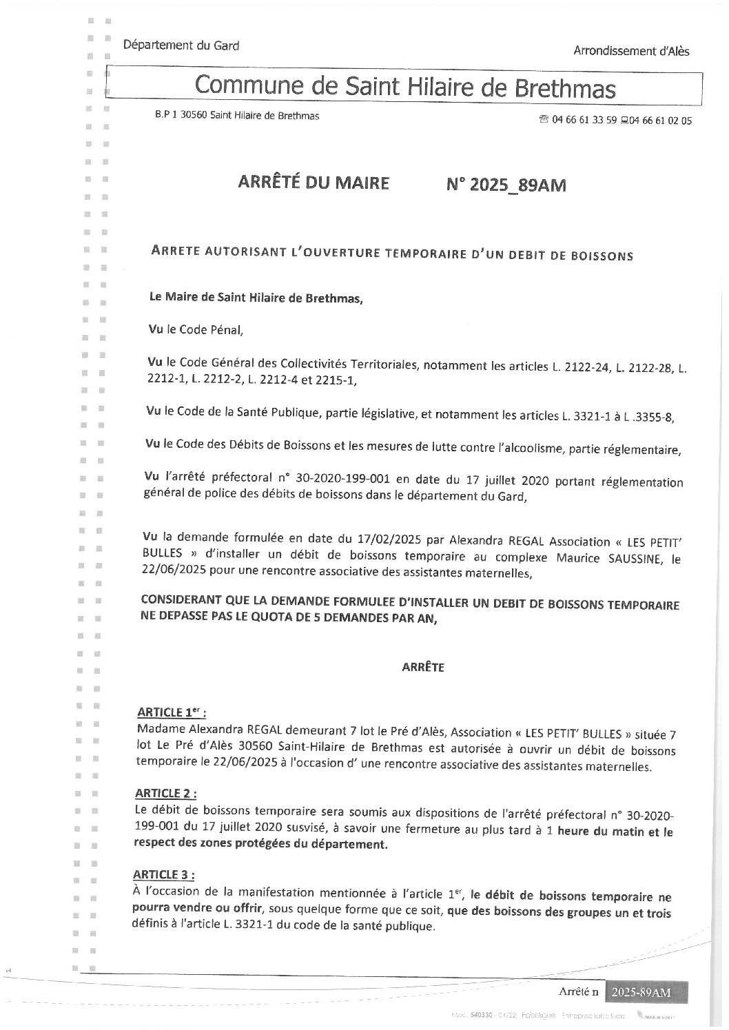 Apreçu du fichier2025_89AM Ouverture temporaire débit de boissons le 22 06 2025 Associative assistantes maternelles