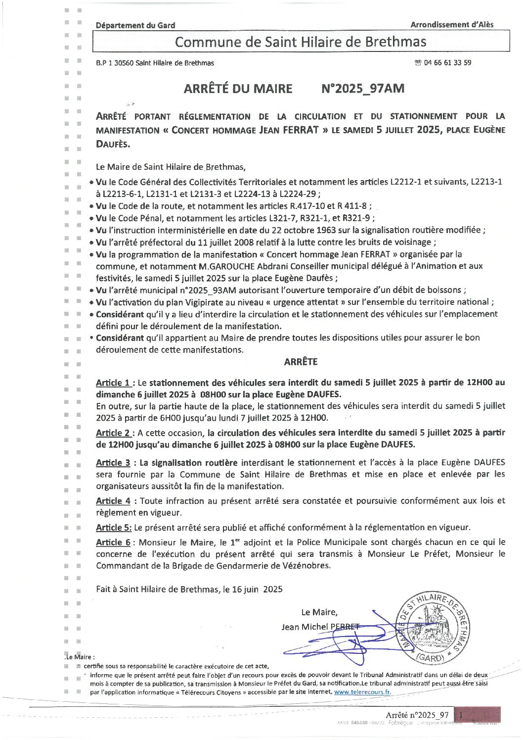Apreçu du fichier2025_97AM Réglementation circulation stationnement le 05 07 2025