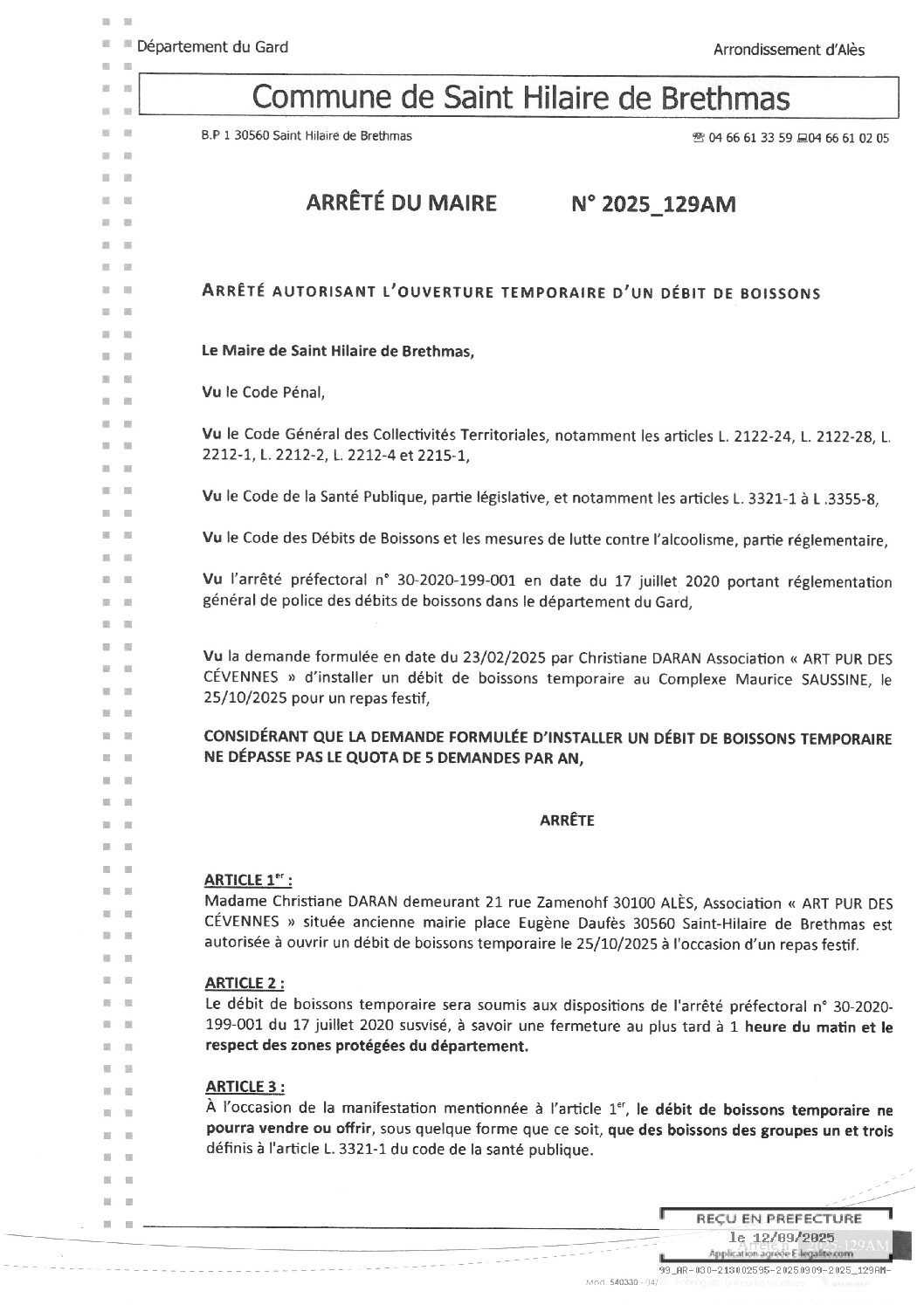Apreçu du fichier2025_129AM Ouverture temporaire débit de boisson 251025 repas festif