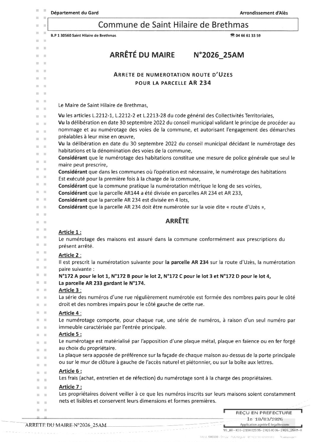Aperçu du fichier 2026_25AM ARRETE DE NUMEROTATION PARCELLE AR 234 