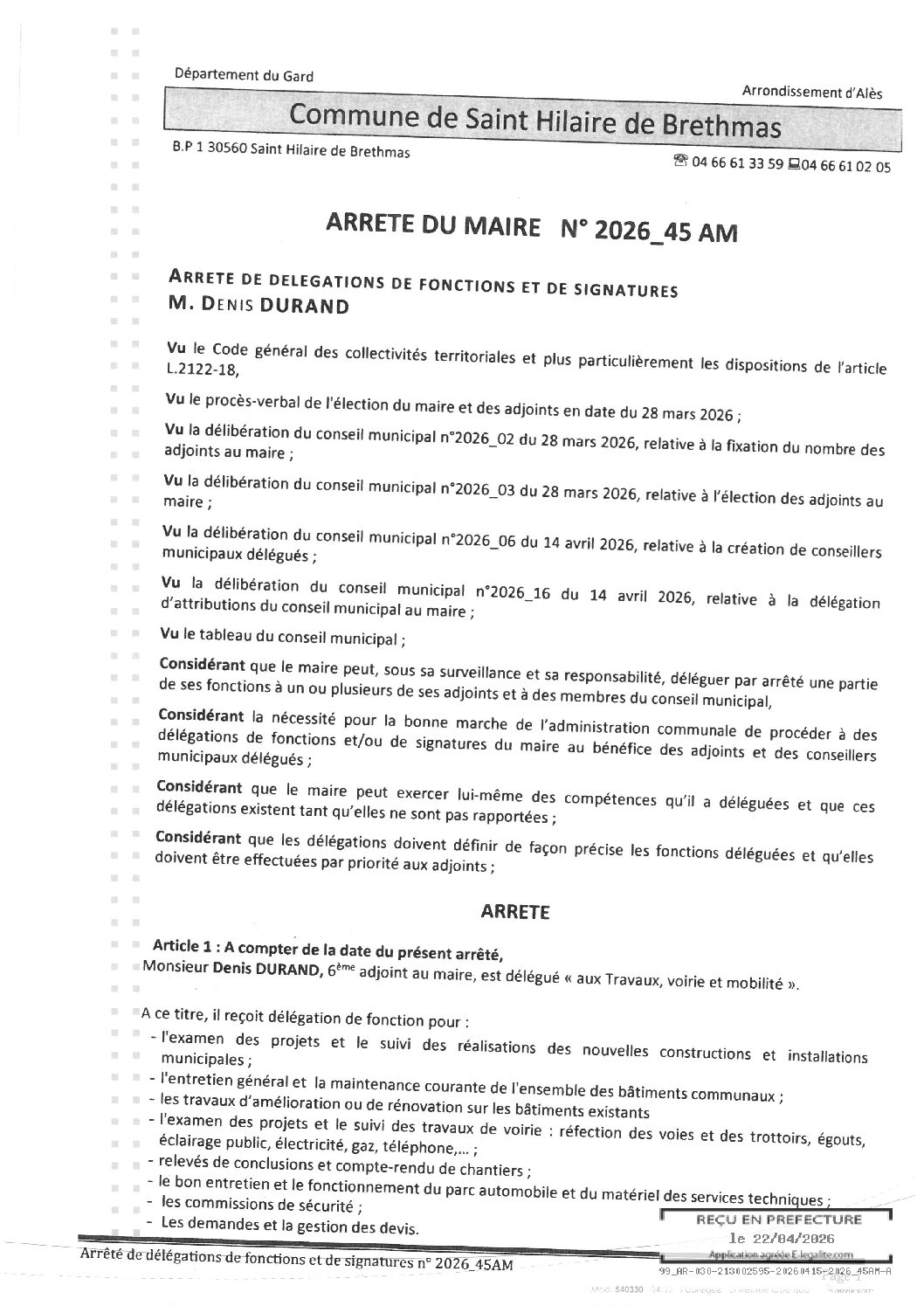 Aperçu du fichier 2026_45AM Délégation fonction signature – M DURAND 