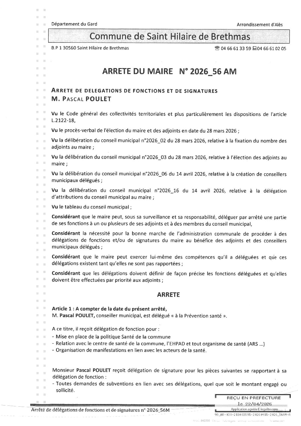 Aperçu du fichier 2026_56AM Délégation fonction signature – M POULET 