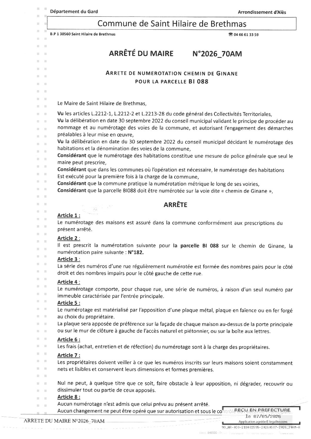 Aperçu du fichier 2026_70AM Numérotation Chemin Ginane – Parcelle BI-088 