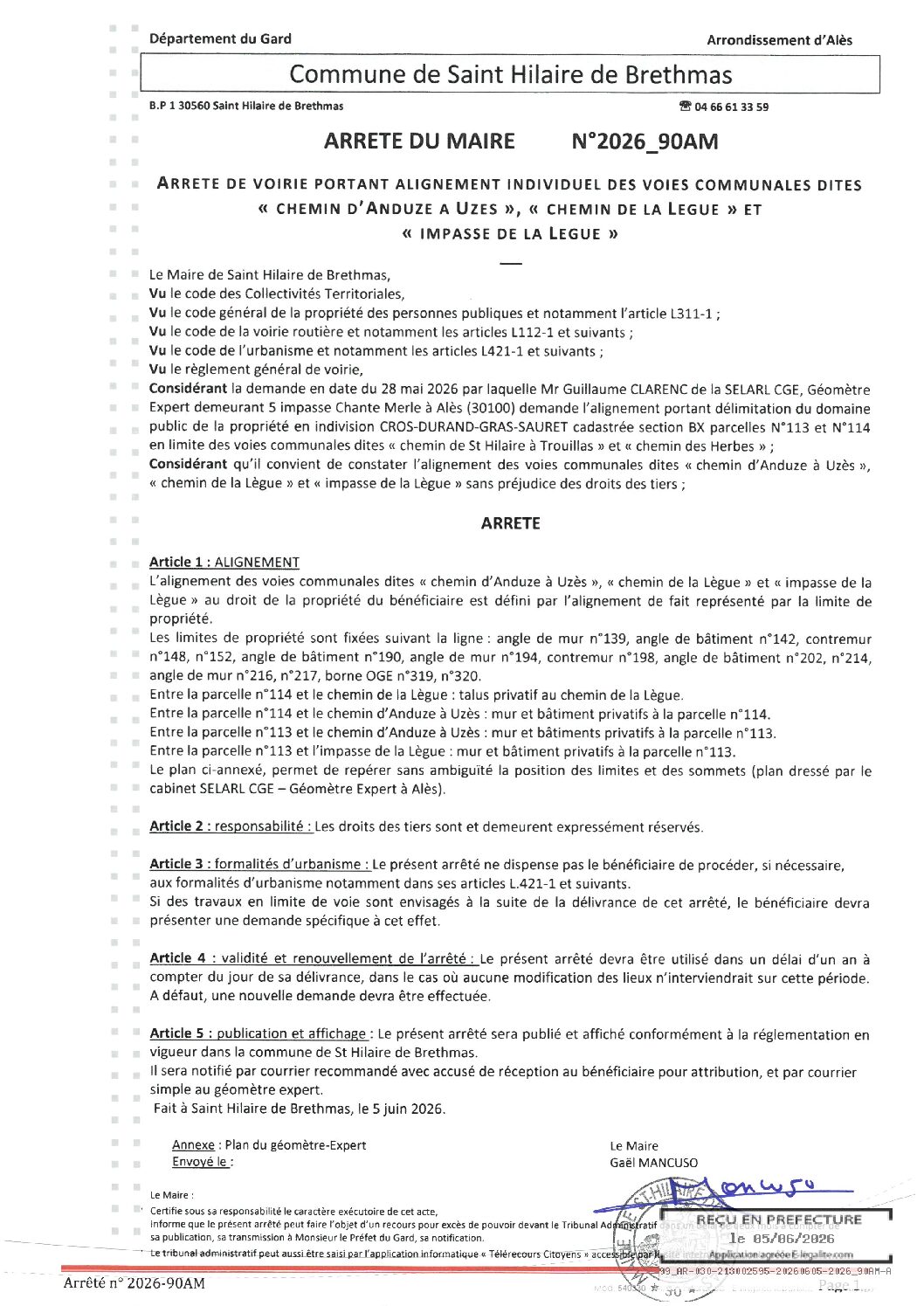 Aperçu du fichier 2026_90AM Alignement Chemin d&rsquo;Anduze à Uzès Chemin de la Lègue et Impasse de la Lègue 